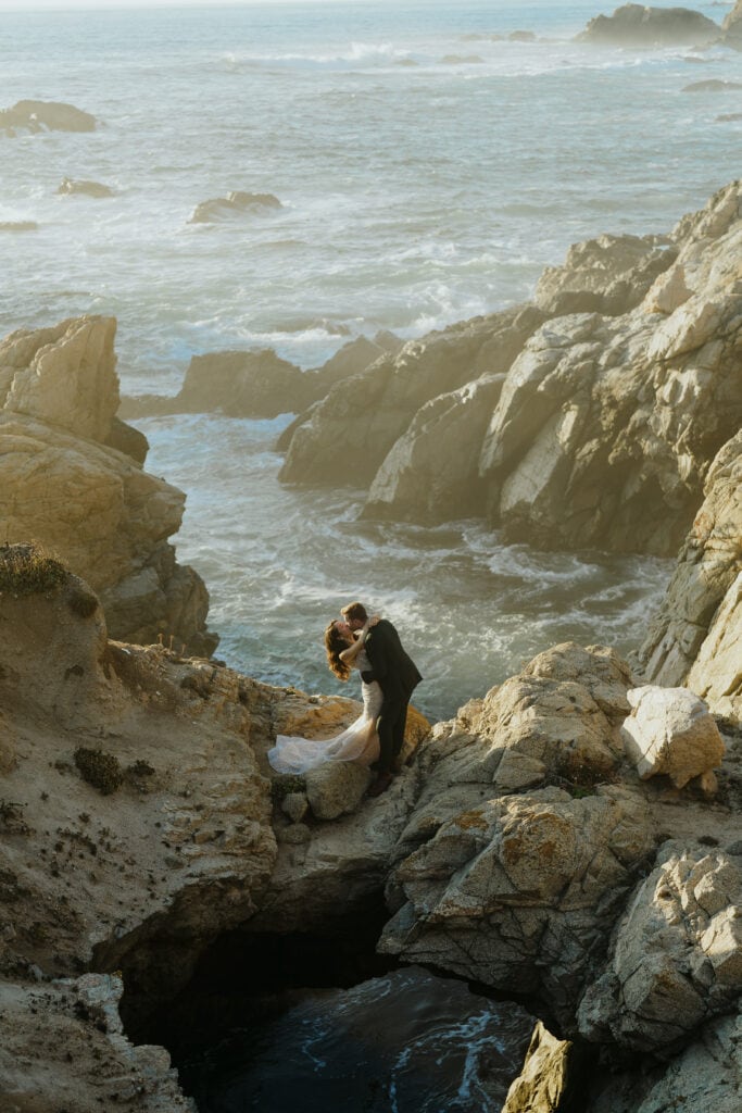 Bride and grooms portraits in Big Sur
